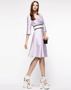 Ouxiu 连衣裙子女装 伊华欧秀精致淡紫色高级感衬衫 长袖 c12 式 Eva