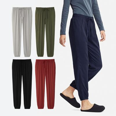 出口日本女春夏粘纤垂坠束脚裤