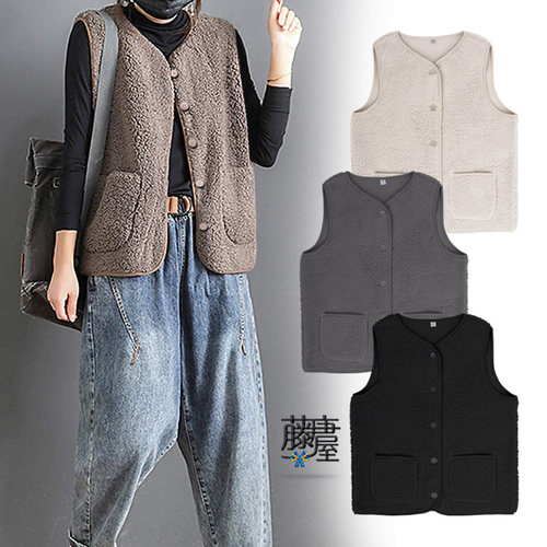 客供面料亲子装百搭羊羔绒马甲