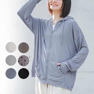 出口日本外贸女春夏轻薄透气吸汗速干防紫外线连帽拉链衫防晒外套