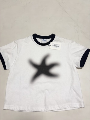 韩代正品TCM短袖T恤撞边拼色纯棉上衣服 XS码