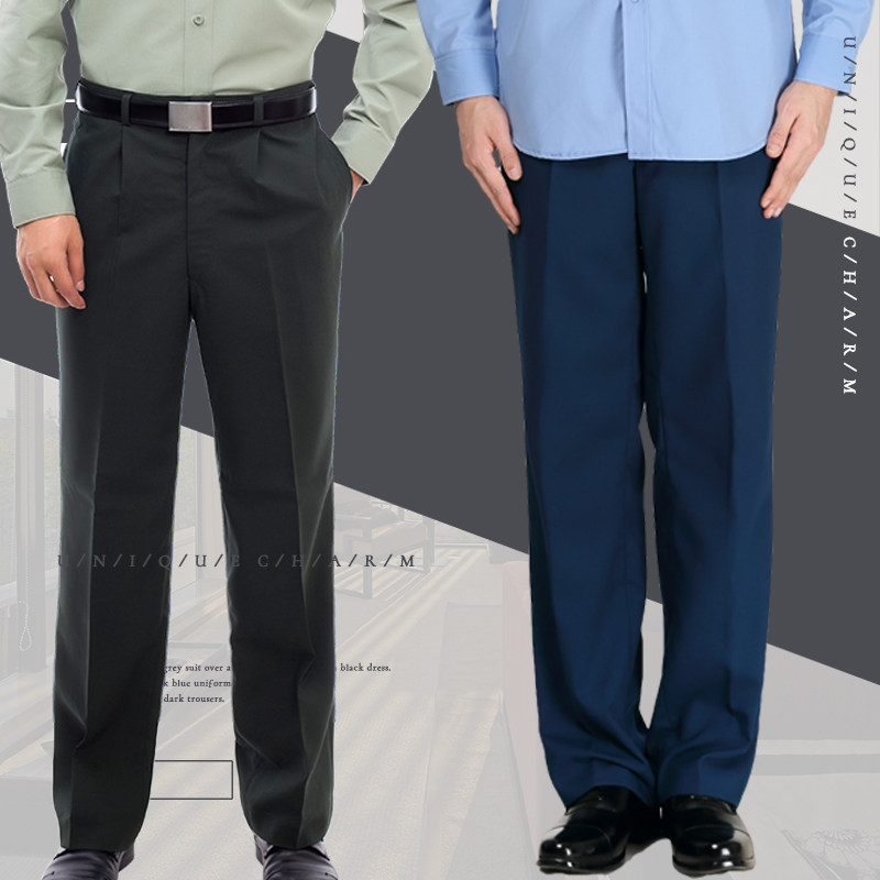 夏季常服裤修身夏裤免烫西裤松枝绿长裤款橄榄绿单裤蓝色