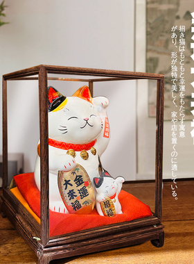 日式招财猫收银台摆件送朋友大号开业礼品玄关发财猫陶瓷存钱罐