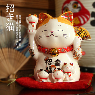 招财猫开业摆件送朋友开业礼物日料店前台日式装饰陶瓷家居存钱罐