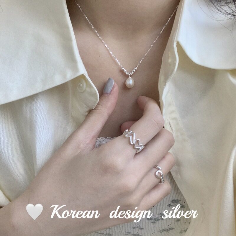 S925纯银淡水珍珠单颗水滴形项链女新品2023小众轻奢锁骨链女吊坠