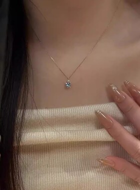 蓝眼泪项链吊坠女轻奢百搭显白