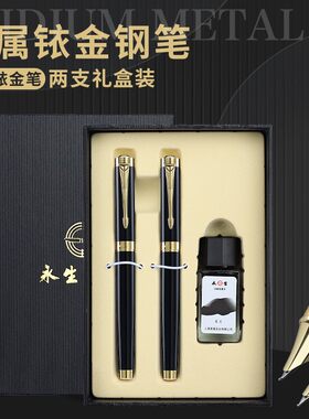 俩支笔练字日常书写永生美工钢笔