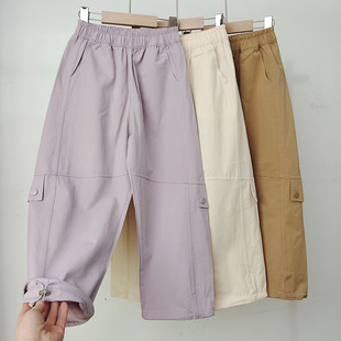 裤 130-170春末夏新款 童装 中大童儿童梭织棉布工装 子 女童休闲薄裤