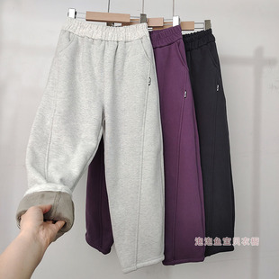 一条过冬130-170冬季童装儿童中大童休闲男童女童加绒加厚运动裤