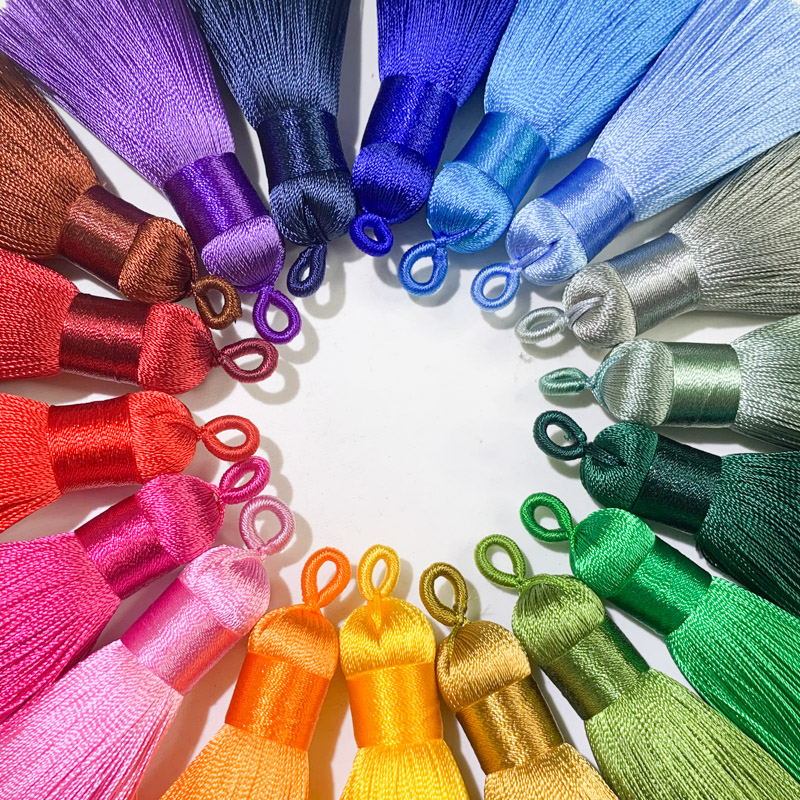 新品28色精致5cm人造丝短胖小流苏穗子手机钥匙扣挂饰diy饰品配件