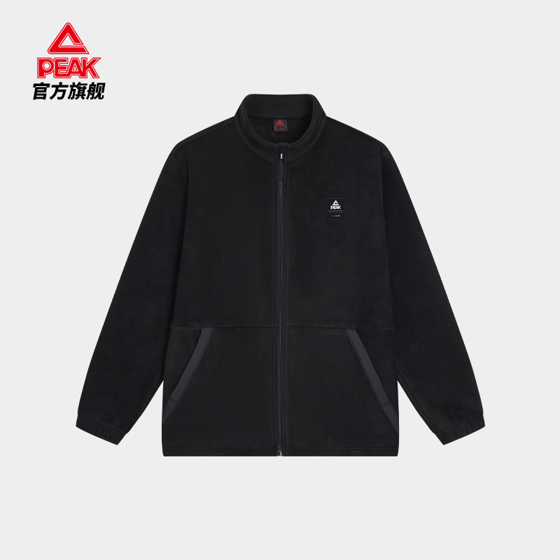 匹克立领运动夹克加绒休闲上衣秋冬季抓绒衣拉链开衫外套F6244241