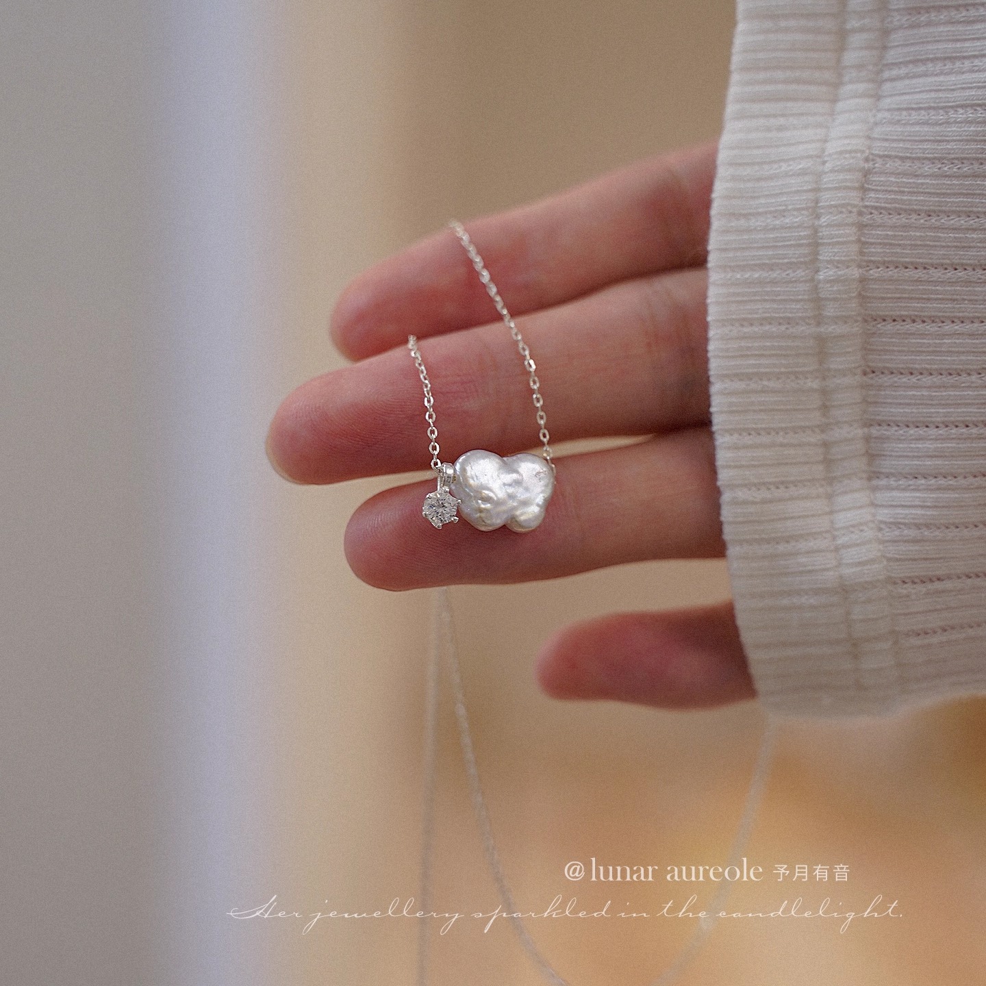 小蝴蝶项链s925纯银巴洛克珍珠可爱精致甜妹小众设计送闺蜜礼物