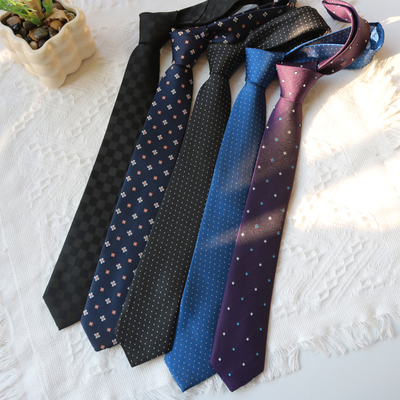 领带男黑色商务西装正装手打新郎结婚圆点休闲百搭领带Necktie