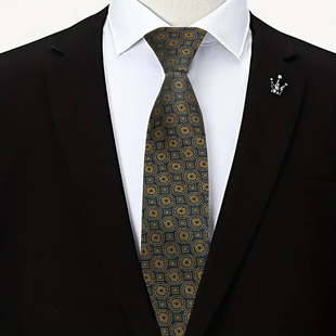 男士领带复古咖色高级感商务正装百搭花纹新郎结婚男款领呔手打款