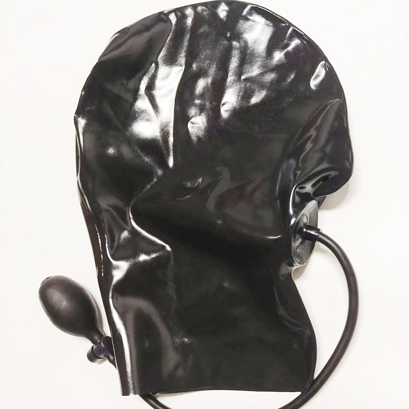 YINUO乳胶头套一次成型乳胶头套带充气口塞乳胶面具cosplay现货