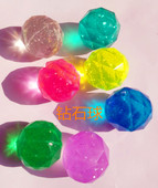 32号45号钻石弹力球透明彩色橡胶浮力球儿童球扭蛋机弹弹球 包邮