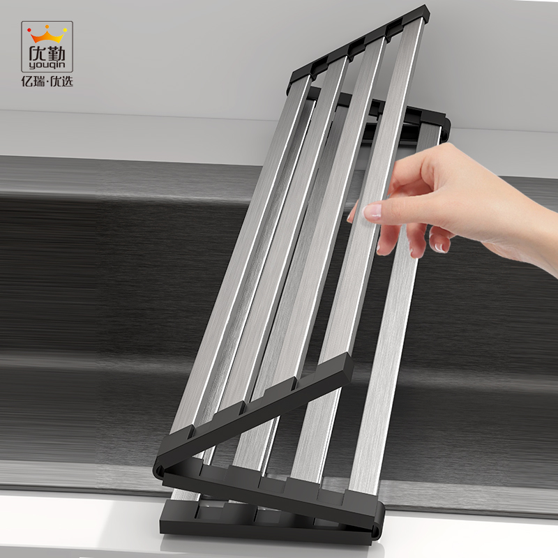 优勤厨房水槽沥水架可折叠收纳架