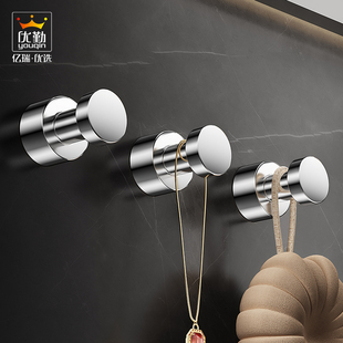 黄铜挂钩浴室毛巾挂钩免打孔衣柜墙壁挂衣架玄关入户门后衣帽架子