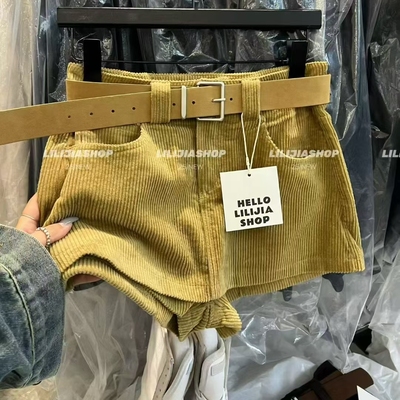 2025秋冬季新款美式辣妹灯芯绒半身裙女高腰显瘦百搭A字短裙