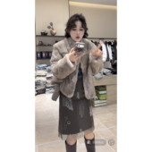 高级感重工珠绣拼接纱纱半身裙女2025秋冬新款 百搭气质千金风中裙