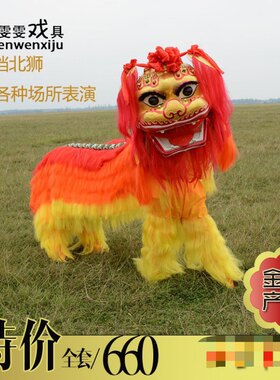中国风舞龙舞狮道具北狮醒狮成人双人舞狮子绣球服装狮子表演整套
