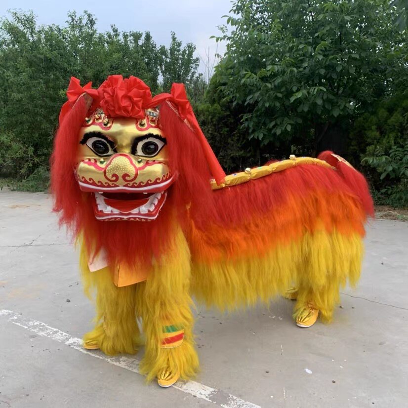 新年网红笑脸北狮双人舞狮全套
