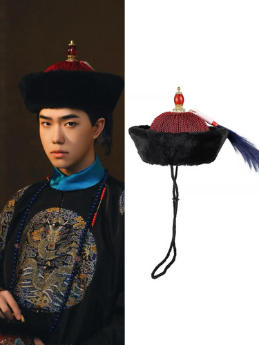 影视古装清朝男士大臣帽子官帽暖帽凉帽小兵大臣王爷顶戴花翎官帽