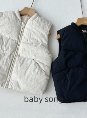 西班牙Z家2-6岁男女宝25冬季儿童空气棉马甲加厚保暖棉服背心