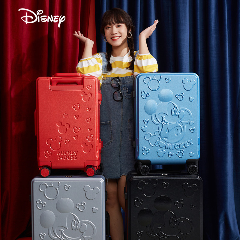 迪士尼行李箱女20寸拉杆箱静音万向轮密码箱24学生拉链款高颜值男