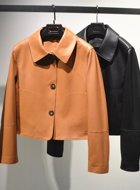 真皮皮衣头层绵羊皮外套女机车皮衣夹克短款新潮春秋大牌同款