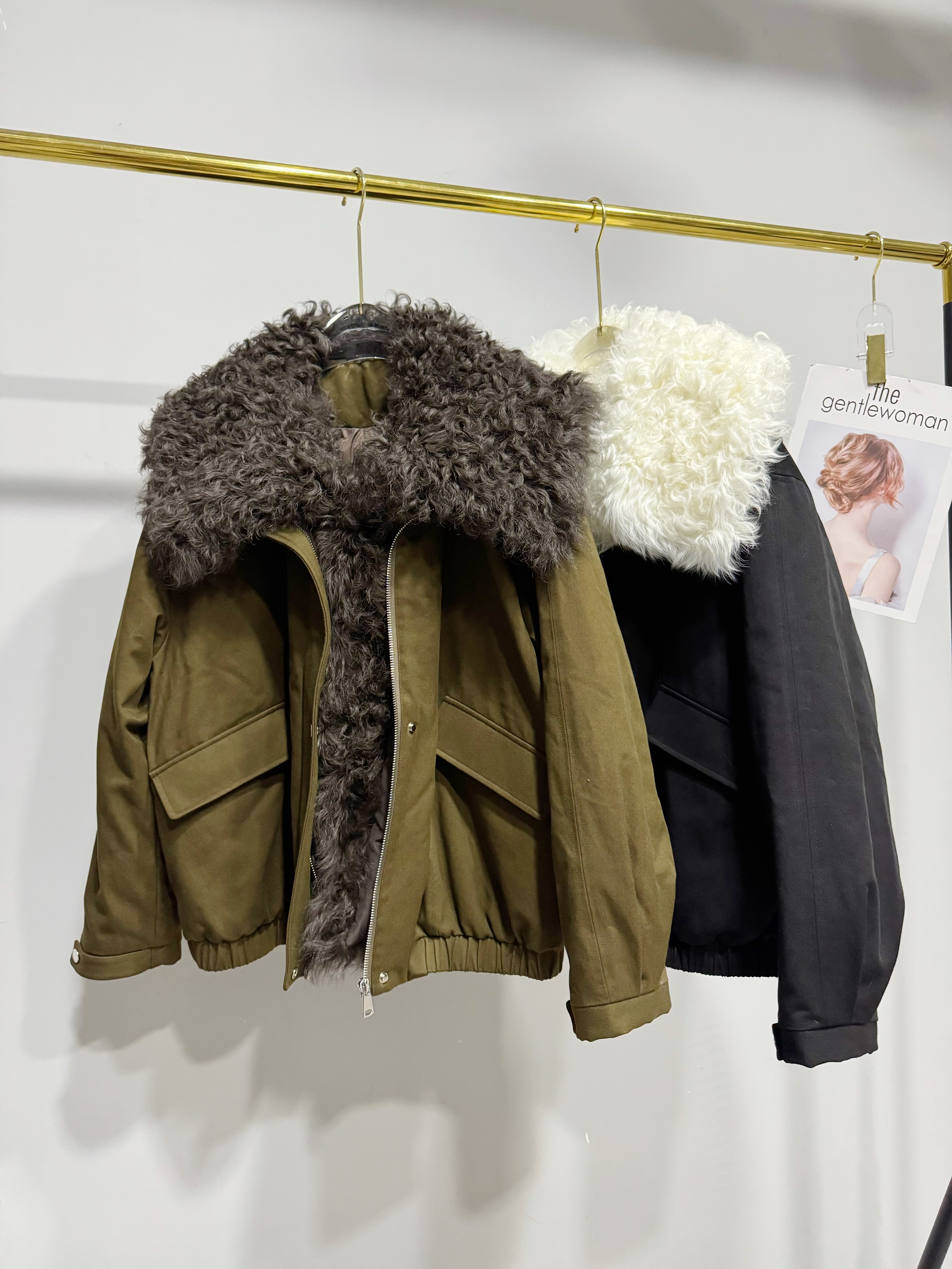 I欧货秋冬新款进口皮毛一体鹅绒服外套派克服羽绒服