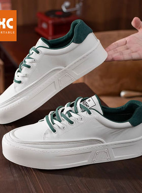 帕达索小白鞋男款2023年春夏季欧洲站潮鞋英伦真皮休闲板鞋220831