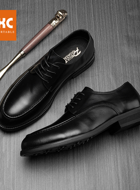 帕达索男士商务休闲皮鞋2024夏季新款德比鞋透气真皮正装鞋230907