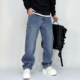 百搭直筒长裤 水洗做旧宽松老钱风通勤休闲牛仔裤 男2026春夏新款 潮