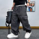 裤 复古做旧拉链装 饰阔腿直筒休闲裤 潮牌青年痞帅多口袋工装 男春季