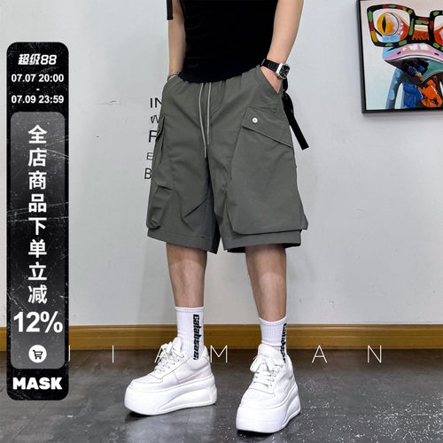 夏季男士工装多口袋机能五分裤