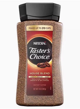 美国原装进口NESCAFE金牌雀巢原味无添加蔗糖速溶纯咖啡397g瓶装