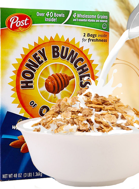 美国原装进口宝氏Post蜂蜜杏仁燕麦片1.41kg盒装即食营养早餐零食