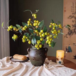 仿真花青苹果干花假花客厅装饰摆件餐桌茶几果实花艺轻奢简约