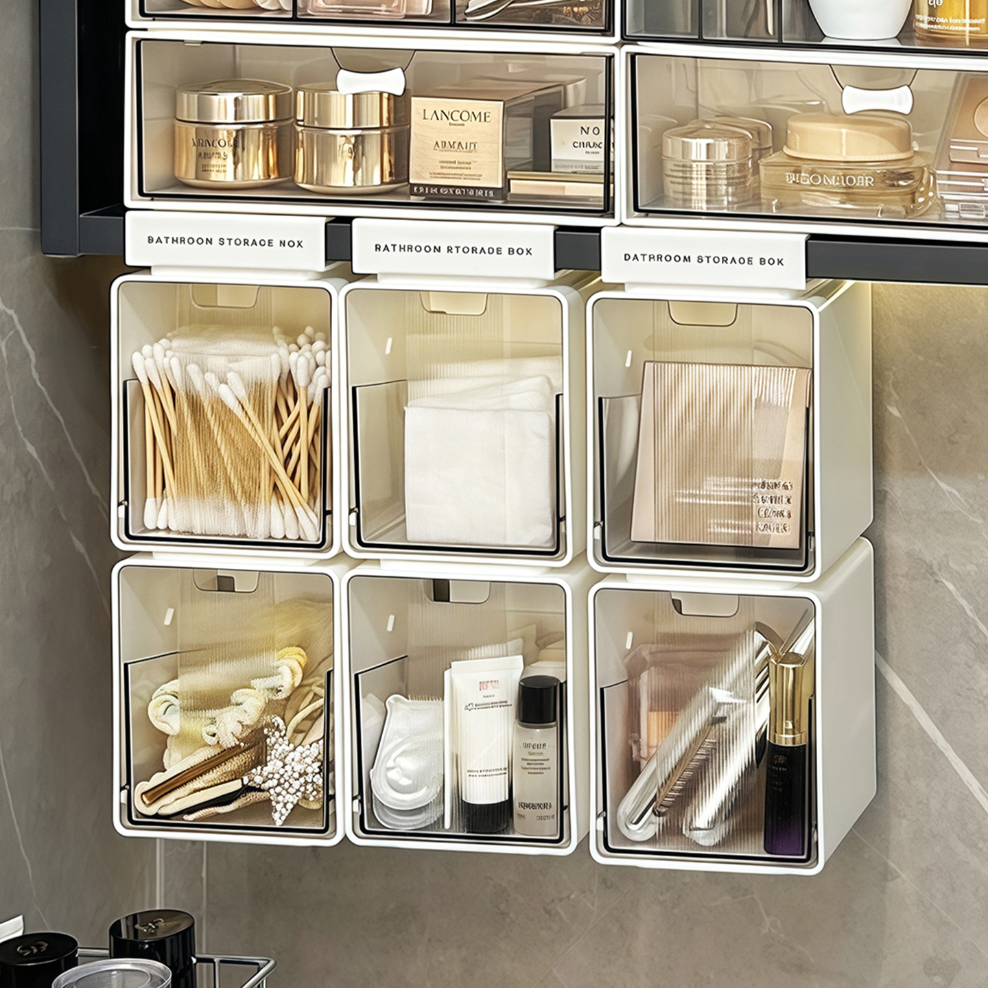 镜柜下挂收纳盒卫生间抽屉式