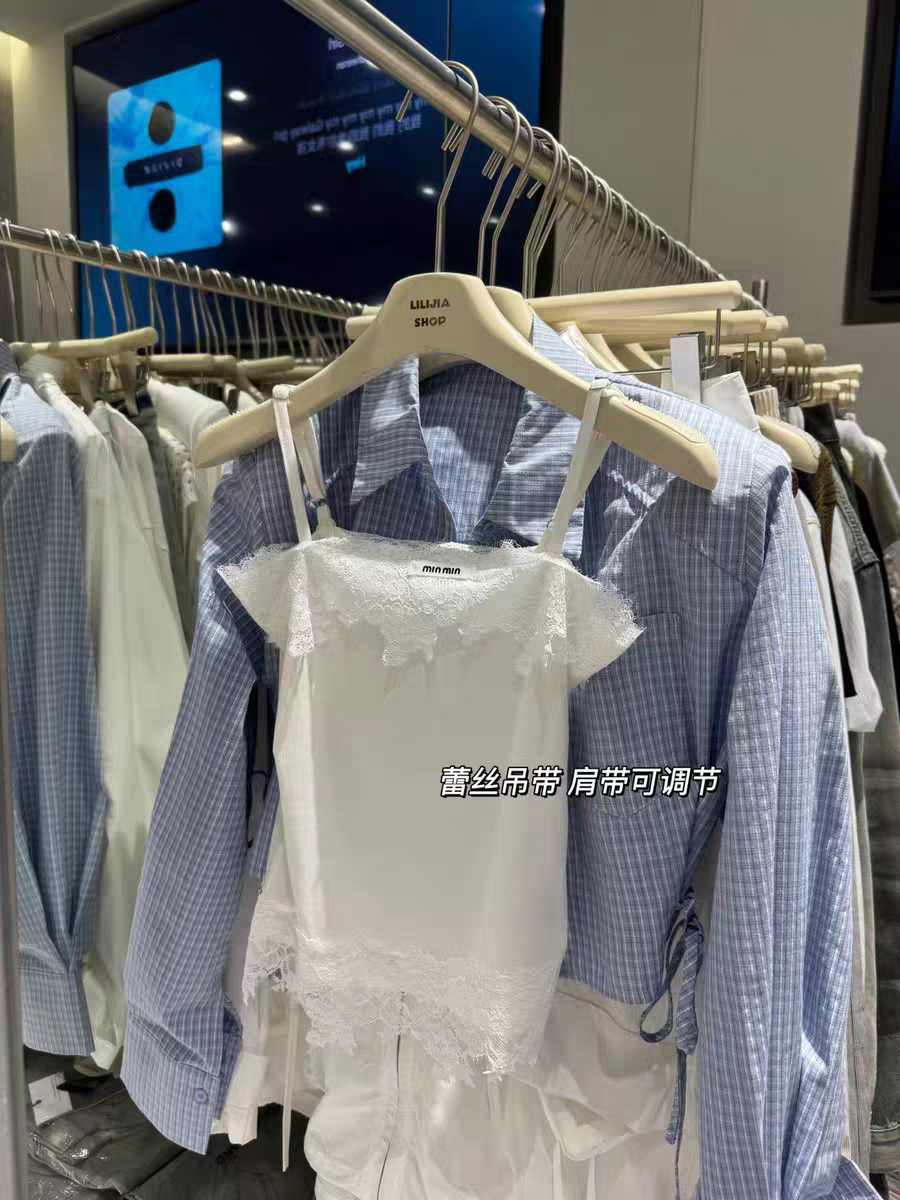 MH家 2026夏韩版时尚百搭宽松显瘦蕾丝拼接可调节肩带吊带背心