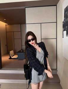 MH家 2026新款韩版时尚百搭显瘦气质吊带连衣裙女格子衬衣套装