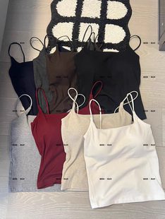 上衣内搭 吊带背心自带胸垫无袖 MH家 吊带背心女百搭简约经典