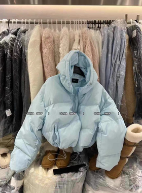 MH家 2025冬季新款韩版宽松连帽羽绒棉服女短款加厚面包服外套