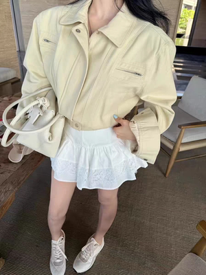 MH家 2026春季新款韩版宽松休闲百搭软牛仔外套女短款夹克上衣