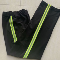 校服裤子黑色二条杠直筒裤一道杠加绒厚弹力小学初高中学生裤反光