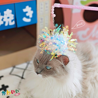 大号响纸球逗猫棒弹力绳小猫自嗨用品幼猫耐咬丝带铃铛猫咪玩具