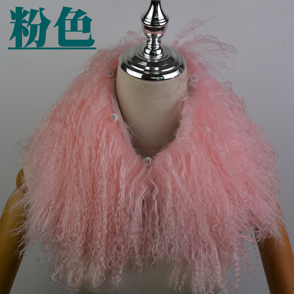 长毛滩羊毛领子男通用翻领整皮方领皮草大衣冬保暖真毛毛领子单卖