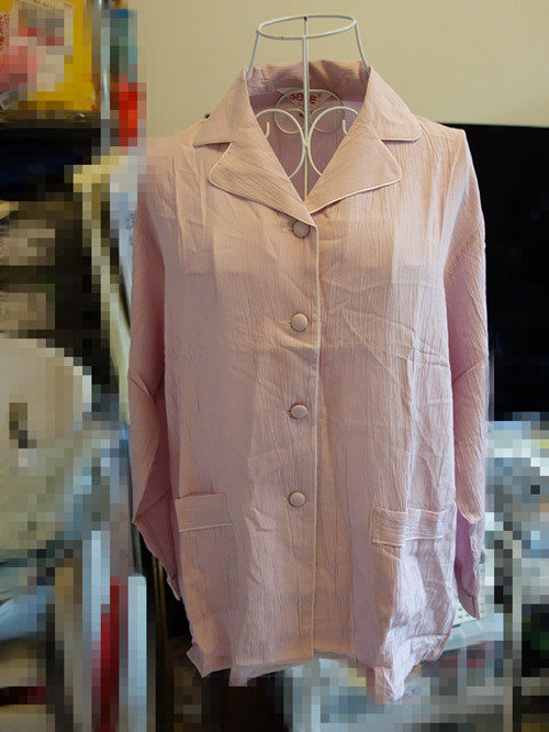 真丝睡衣女夏套装长袖两件套100%桑蚕丝夏季分体家居服