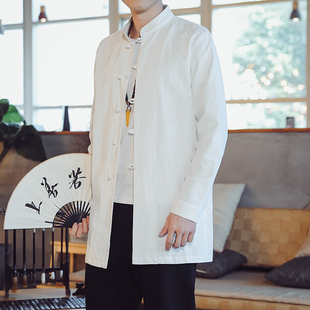 茶艺师工作服足疗按摩推拿师衬衫工装中医养生馆按摩中长款男技师